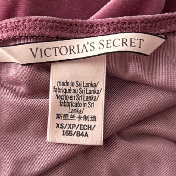 VICTORIA'S SECRET Petal Pink Slip Babydoll Velvet Velour Dress Coquette XS Y2K - Picture 4 of 7